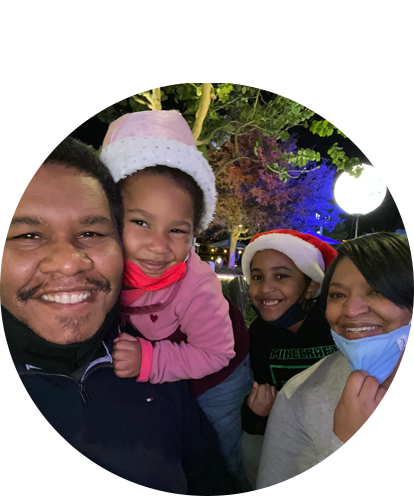 Wade Sonnier Jr posing with family (wife and two small children).