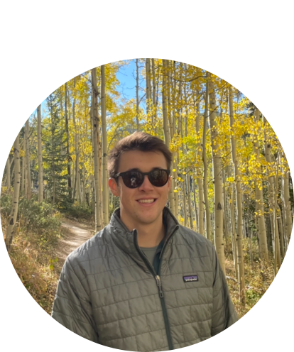 Blake Bosick fun photo in mountains with aspen trees in full fall color.