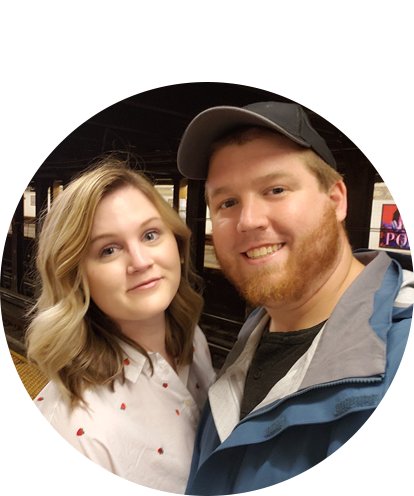 Jason Wilborn fun photo posing with adult female.