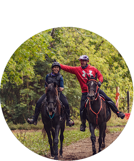 Couple riding horses