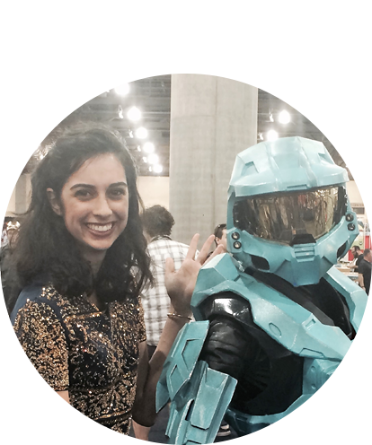 Kassandra Harris fun photo (adult female posing with human dressed in Halo body suit).