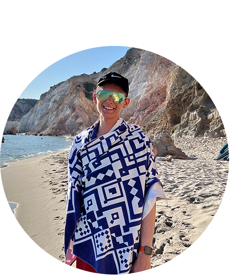 Man posing on beach