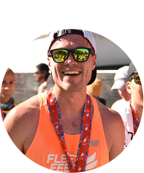 Man in running race gear